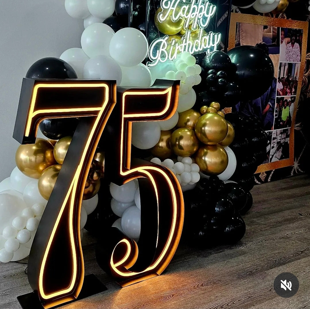 Black LED Numbers – Event Rentals
