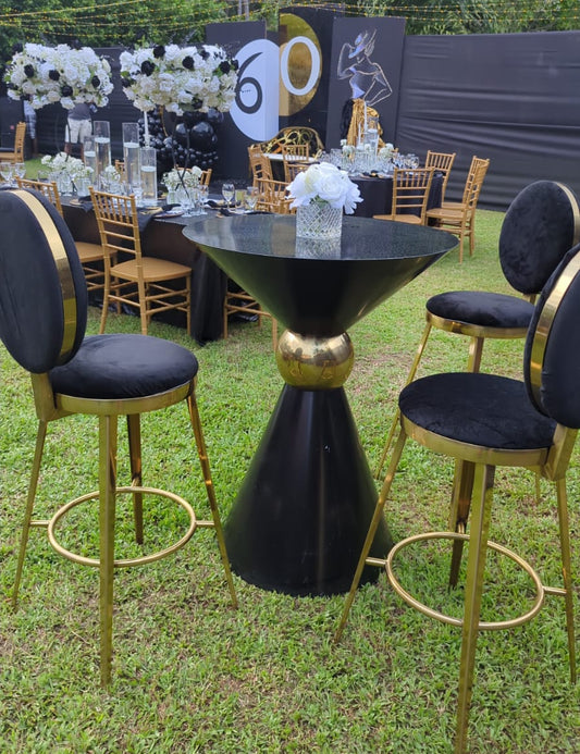 Black O Back Bar Stool