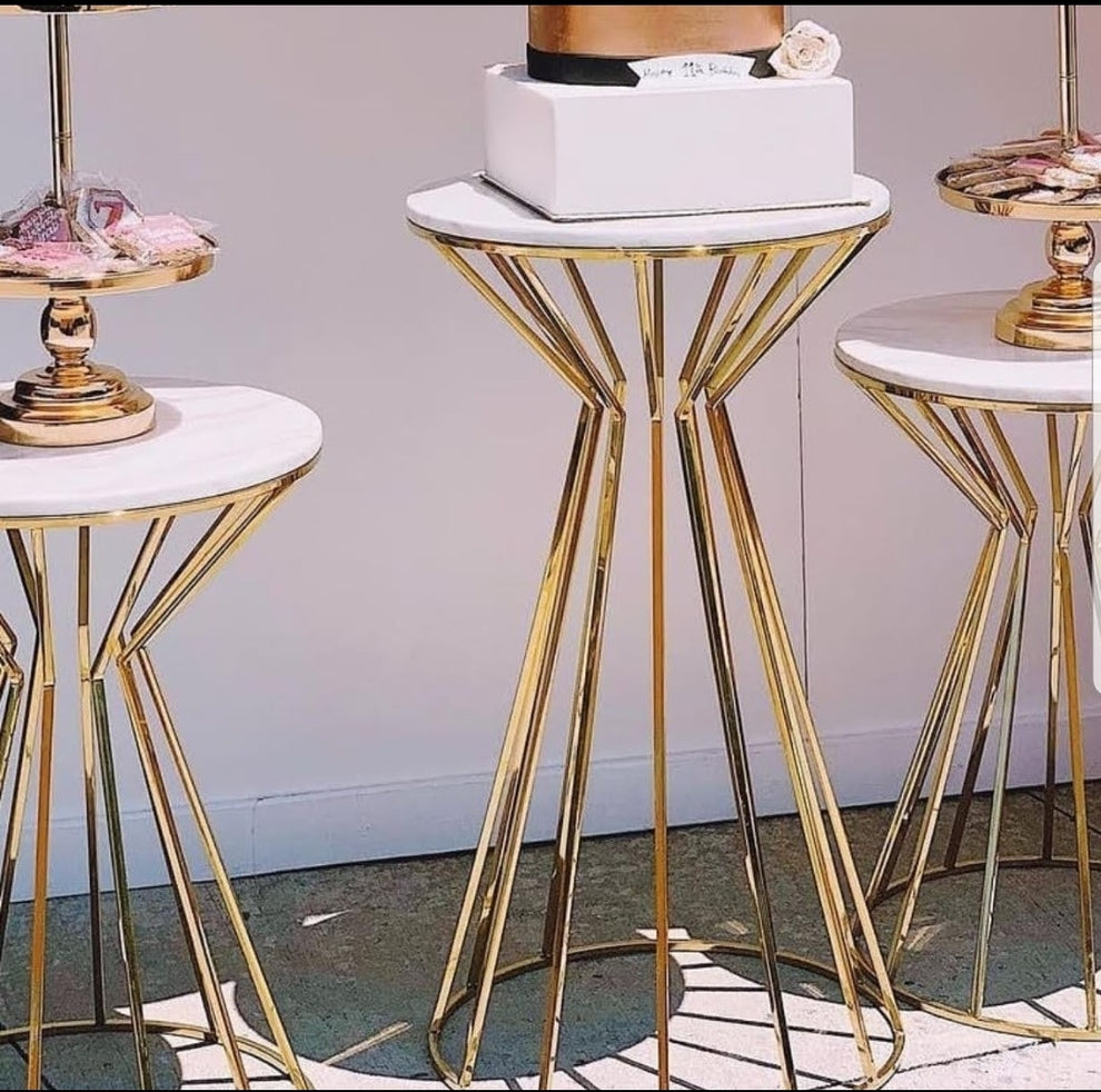 Gold Line Bistro Table – Event Rentals