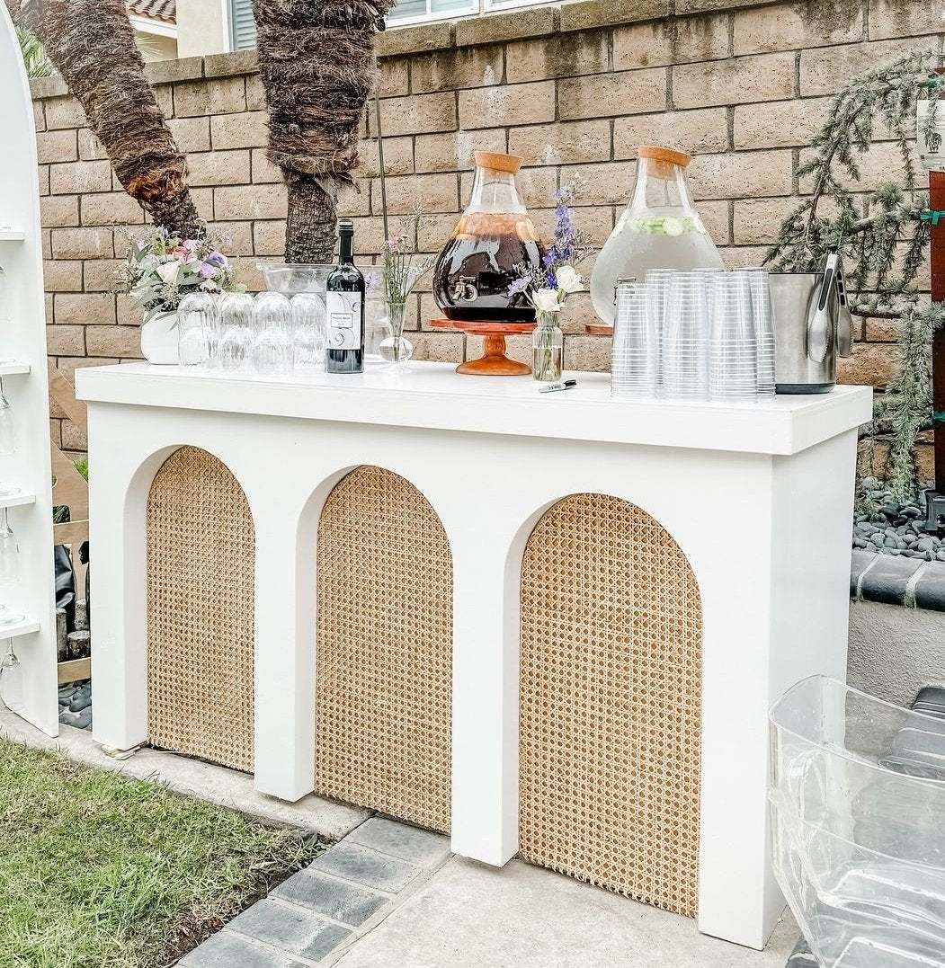 White Rattan Bar Counter Only – Event Rentals