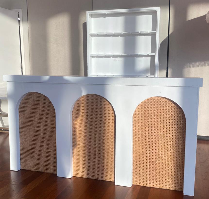 White Rattan Bar Counter Only