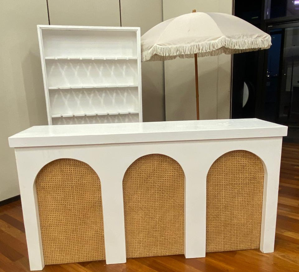 White Rattan Bar Counter Only