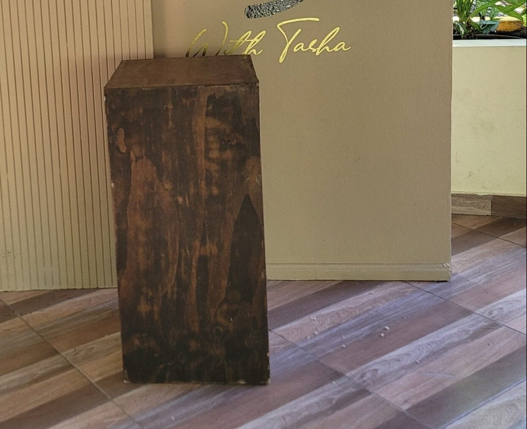 Rustic Cake Column Table – Event Rentals