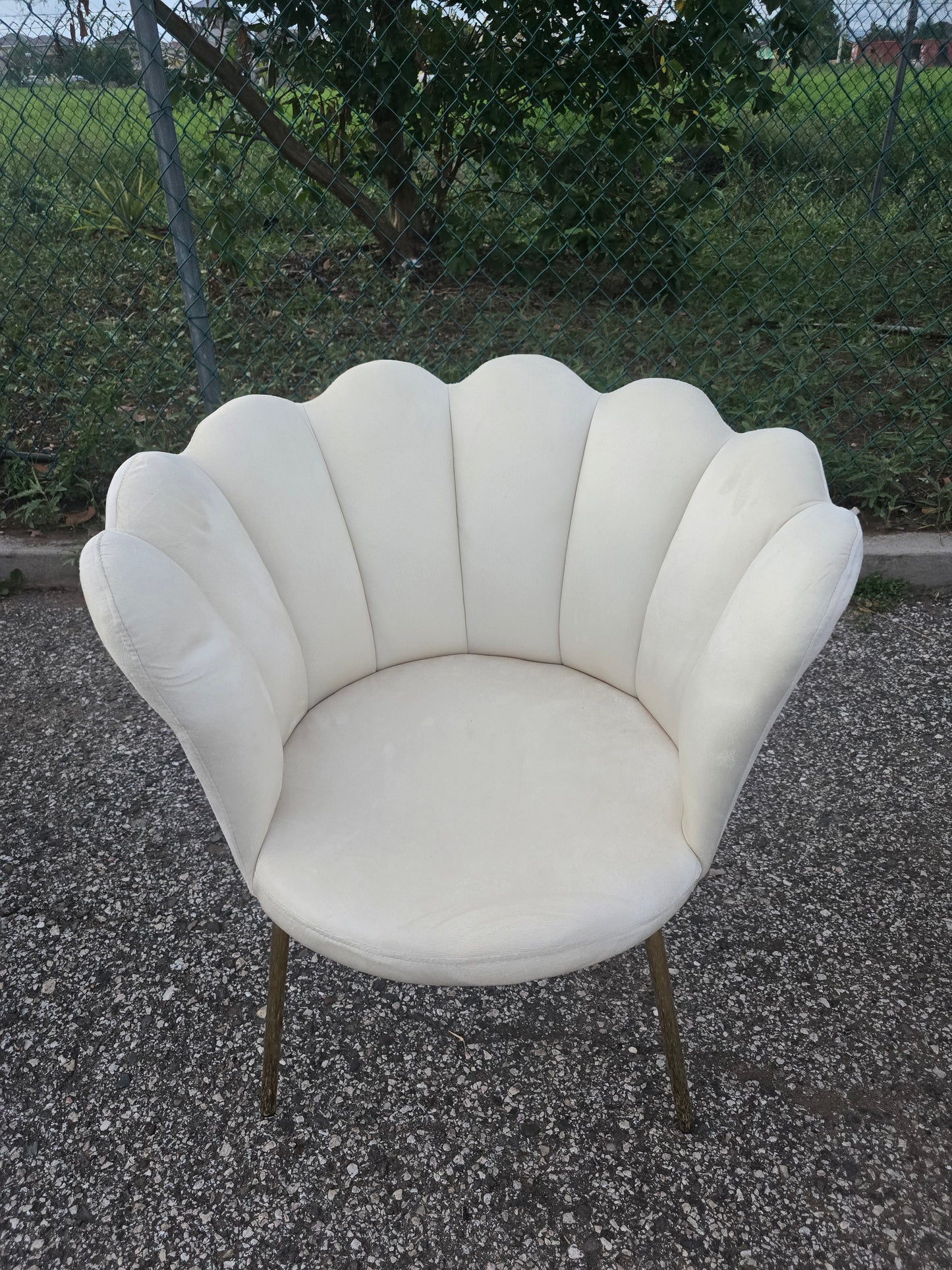 White Velvet Sofa Chair