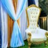 Gold & White Throne Chair - Image 2