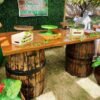 2 Rustic Barrel with Table Top