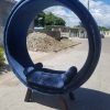 Circle Blue Velvet Chair - Image 3