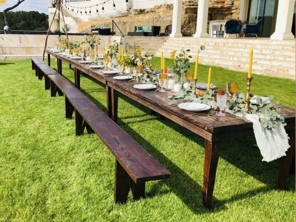 Rustic Barn Table with Bench